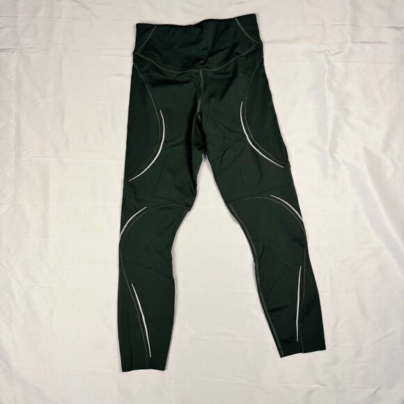 Lululemon Green Leggings w/ Reflective Stripes - Picture 1 of 2